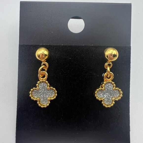 Jewelry - Elegant Gold and Silver Dangle Earrings